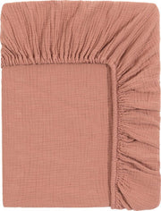 Drap housse en gaze de coton framboise 90 x 200 cm - The Cool Republic - The Cool Republic