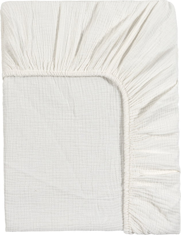 Drap housse en gaze de coton milk 180 x 200 cm - The Cool Republic - The Cool Republic