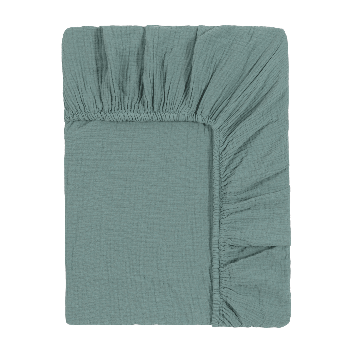 Drap housse en gaze de coton turquoise 140 x 200 cm - The Cool Republic - The Cool Republic