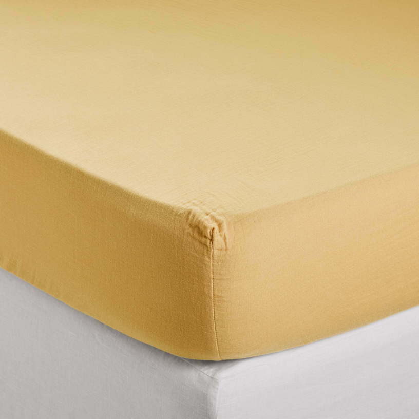 Drap Housse Jaune Paille 140 x 200 cm Lou - Madura - The Cool Republic