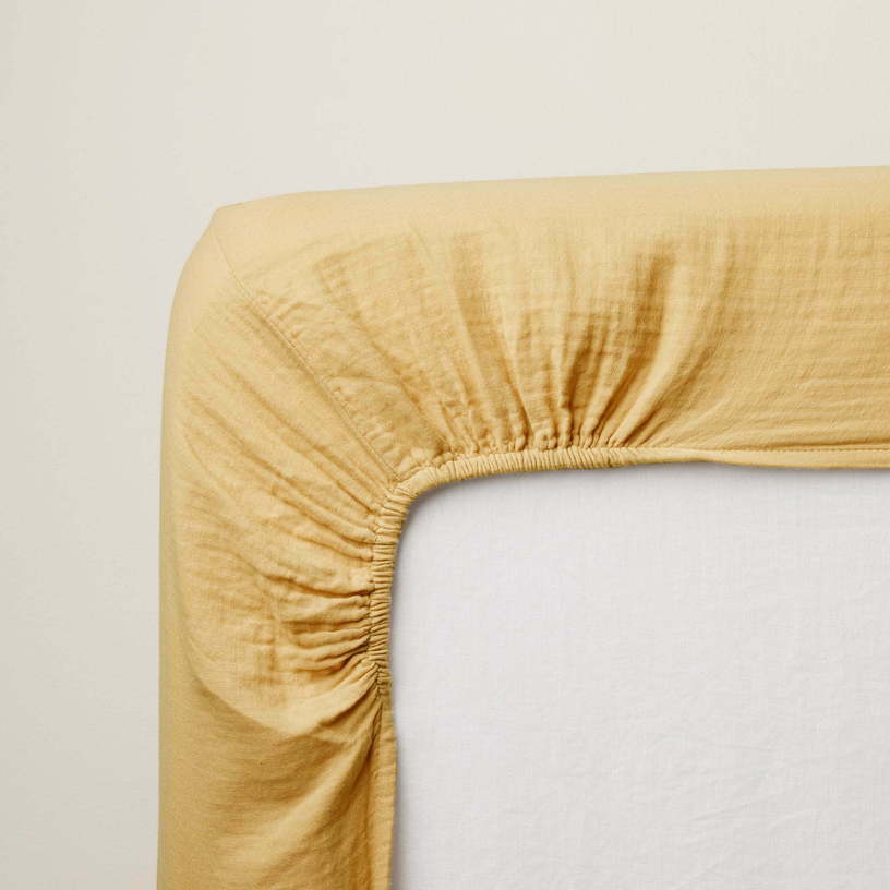 Drap Housse Jaune Paille 140 x 200 cm Lou - Madura - The Cool Republic