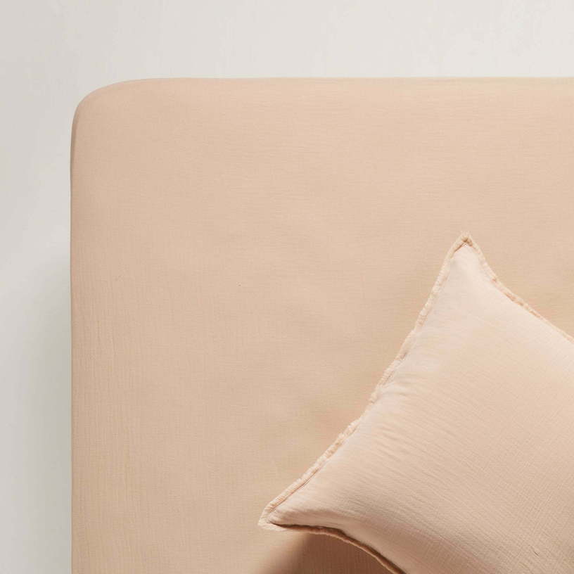 Drap Housse Rose Pêche 140 x 200 cm Lou - Madura - The Cool Republic