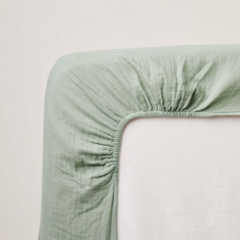 Drap Housse Vert Sauge 140 x 200 cm Lou - Madura - The Cool Republic