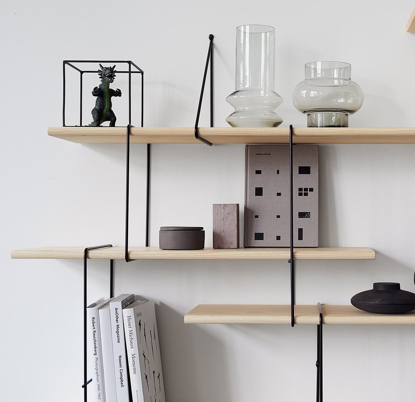 Duo étagère en frêne et acier noir Link - Studio Hausen - The Cool Republic