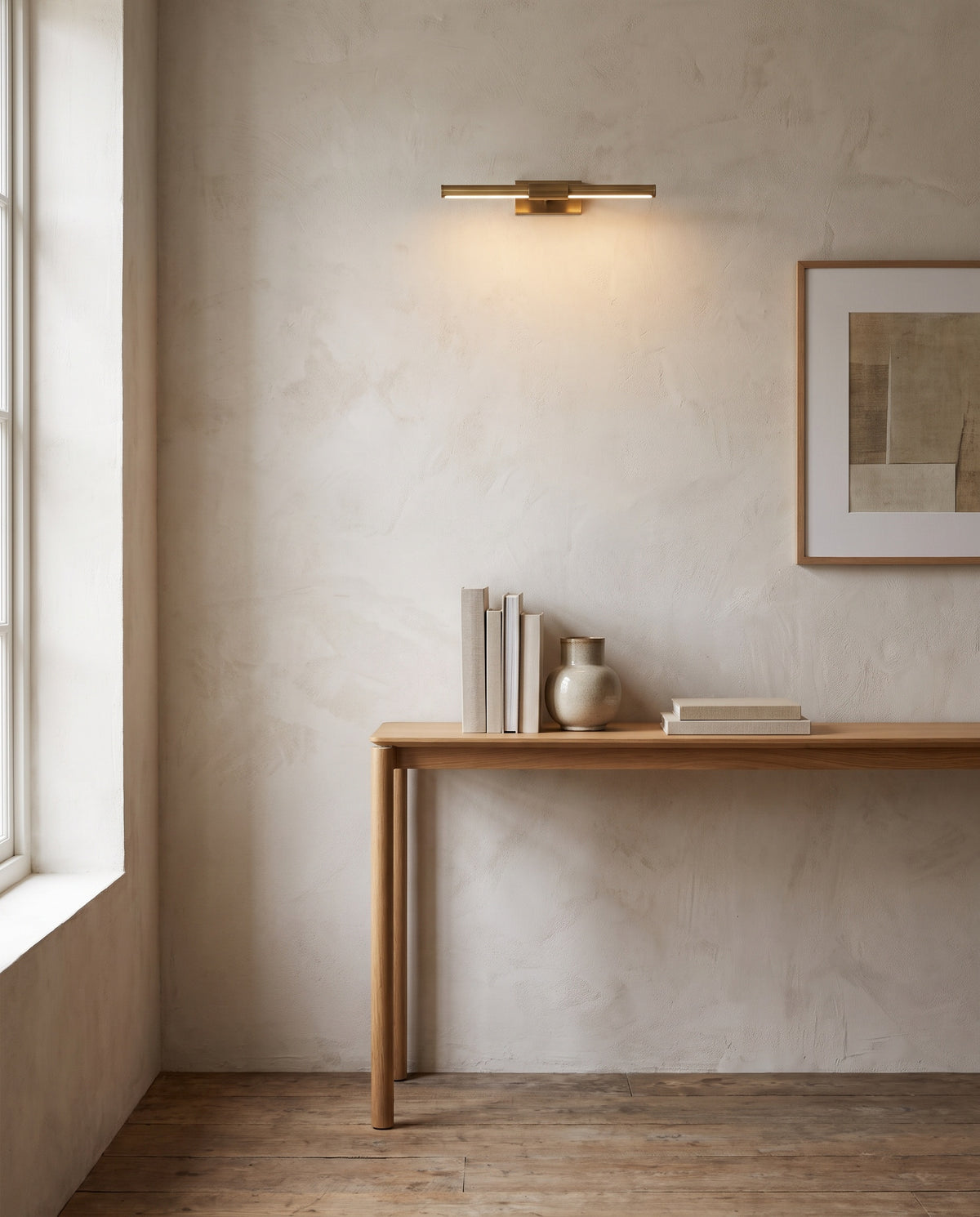 Applique de tableau en laiton laiton vieilli 41x7cm Melbourne - Hudson Valley Lighting en situation
