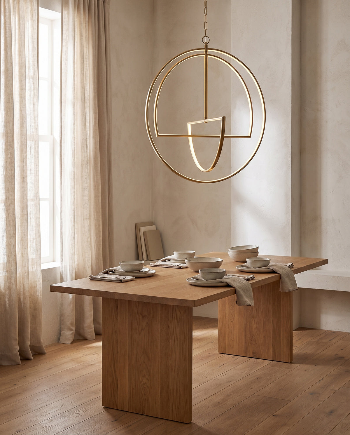 Suspension en laiton laiton vieilli 102x112cm Welland - Hudson Valley Lighting en situation