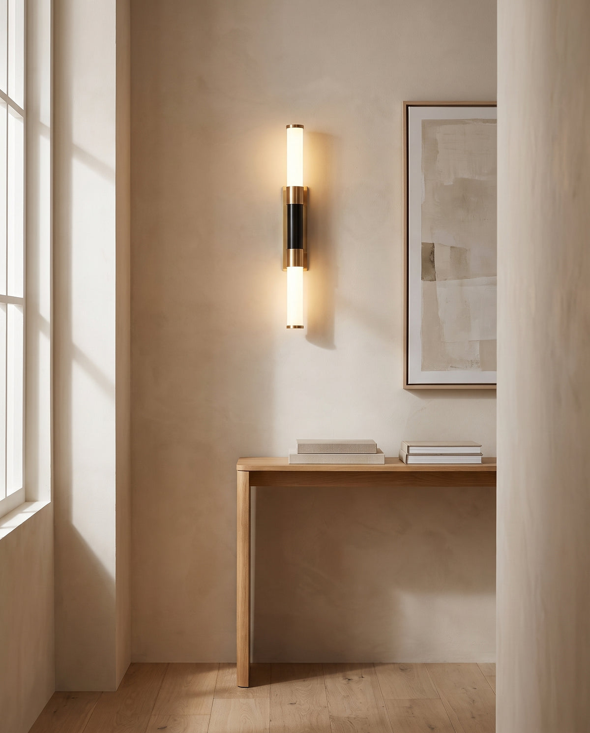 Applique murale en laiton laiton vieilli et bronze ancien 6x61cm Huntington - Hudson Valley Lighting en situation