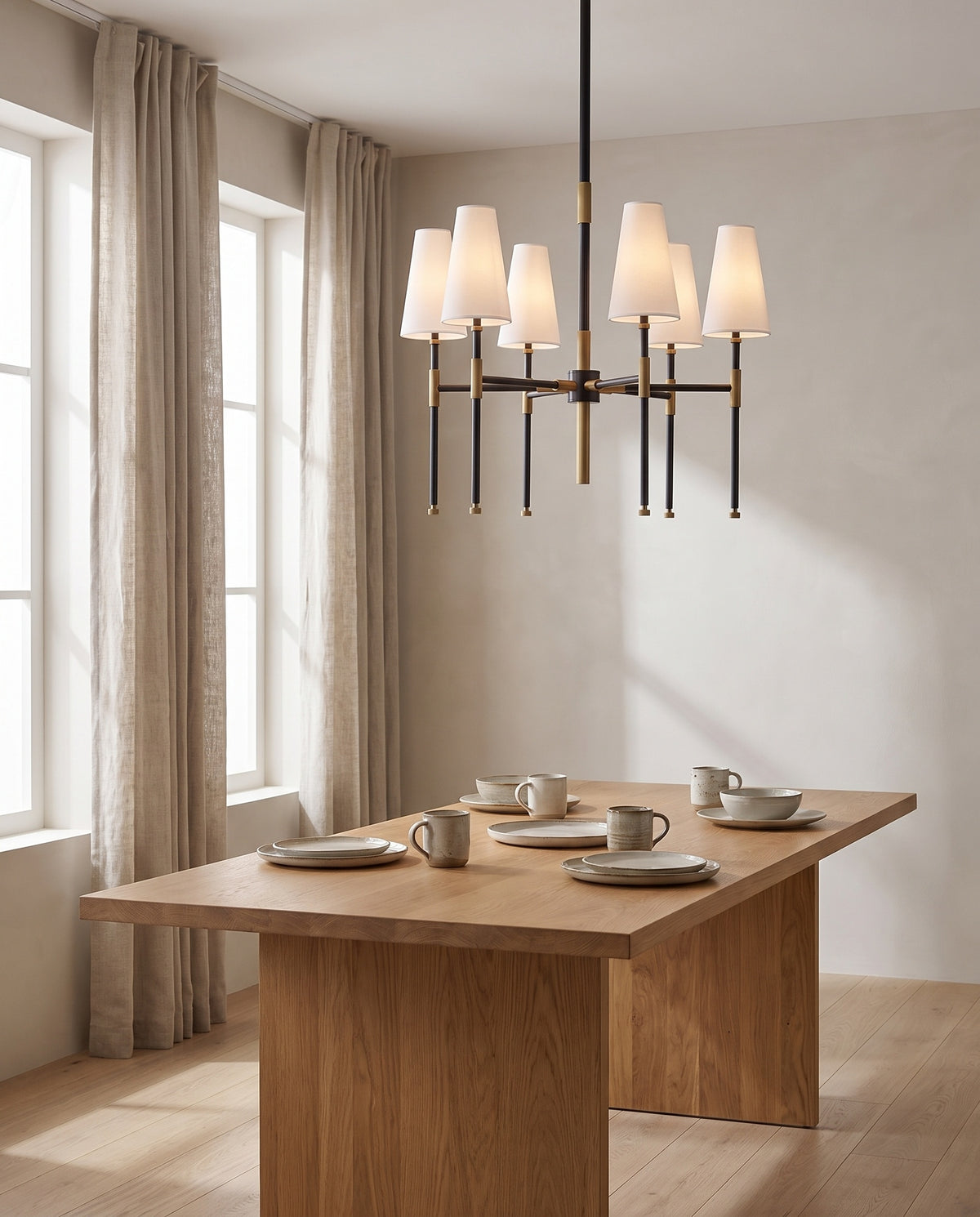 Suspension en laiton laiton vieilli et bronze ancien 71x62cm Bowery - Hudson Valley Lighting en situation