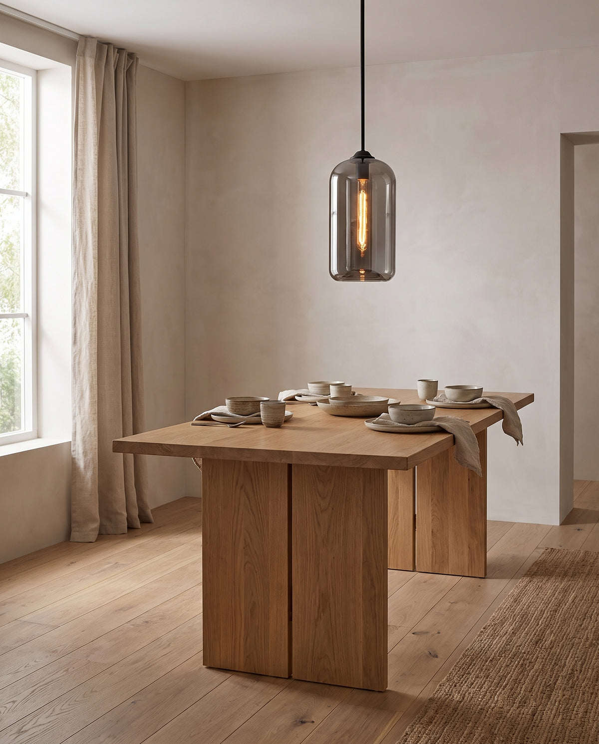 Suspension en fer noir satiné 40cm District - Troy Lighting en situation