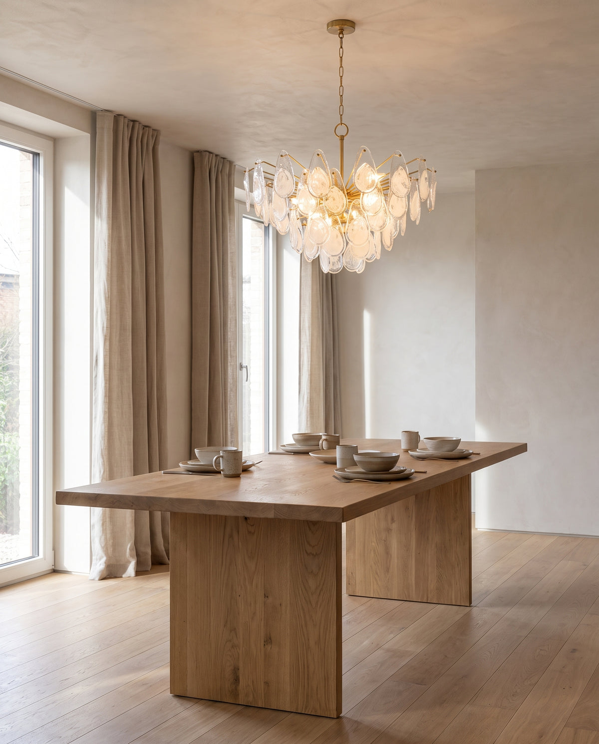 Suspension en acier laiton vieilli 91x73cm Darcia - Hudson Valley Lighting en situation