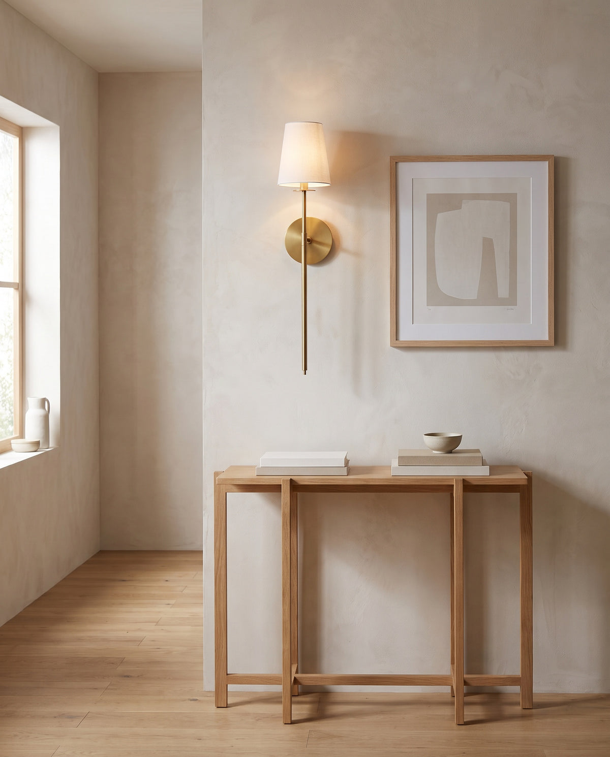 Wall sconce in steel and aged brass 15x70cm Niagra - Hudson Valley Lighting en situation