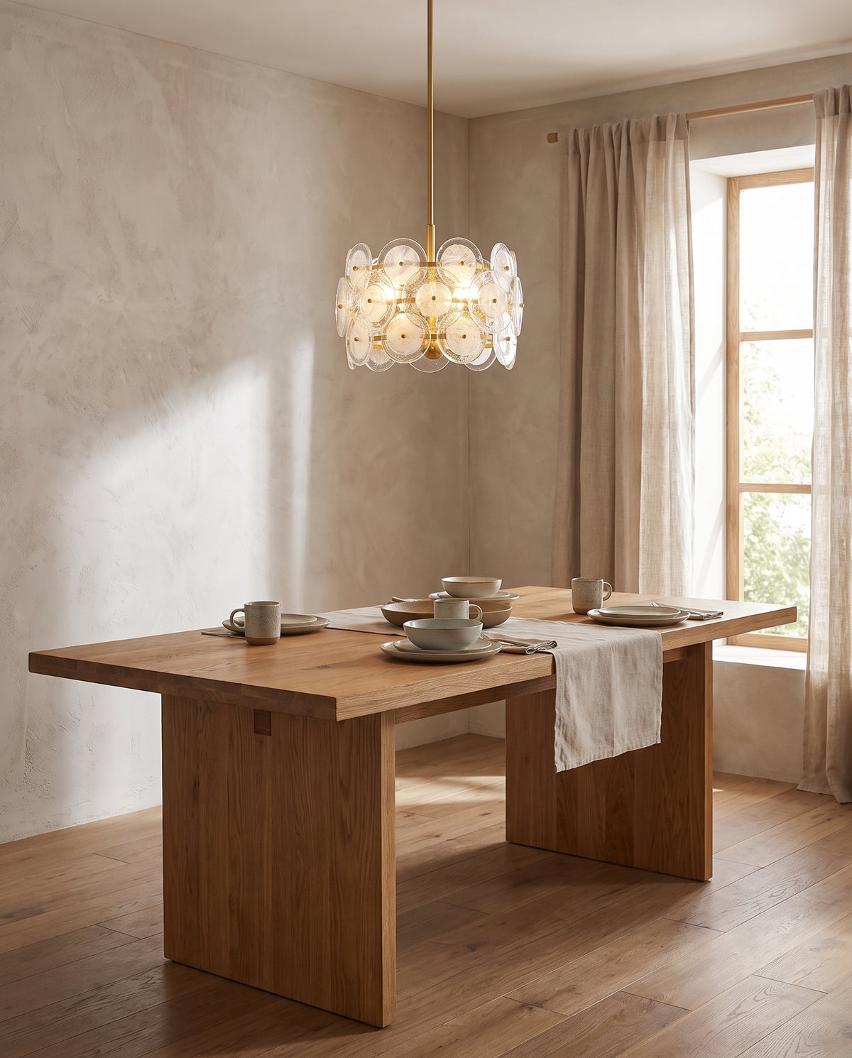 Suspension en acier laiton vieilli 40x32cm Zoella - Mitzi en situation
