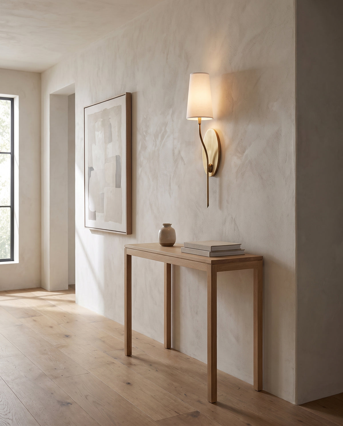 Applique murale en laiton laiton vieilli 13x65cm Rutland - Hudson Valley Lighting en situation