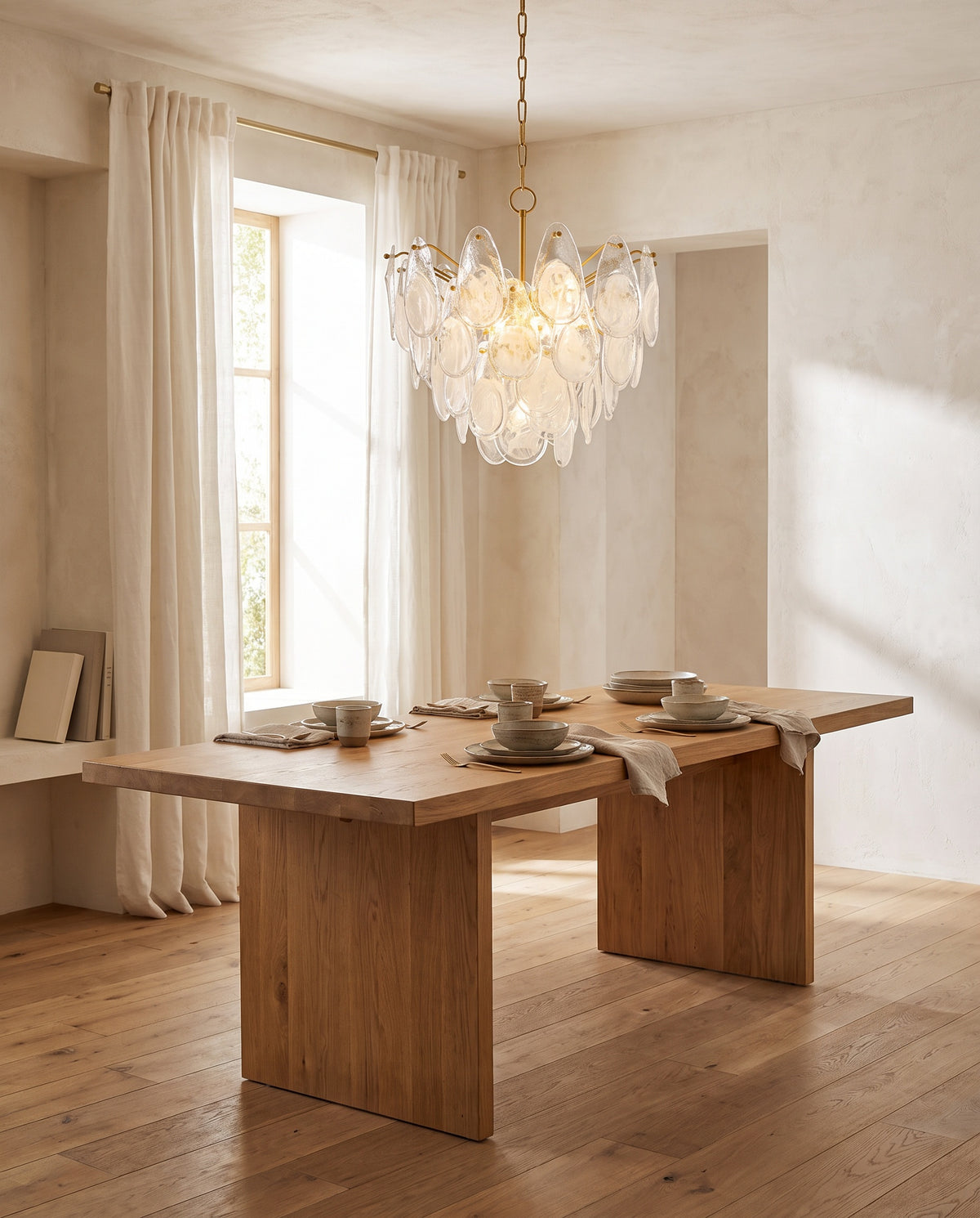 Suspension en acier laiton vieilli 61x62cm Darcia - Hudson Valley Lighting en situation