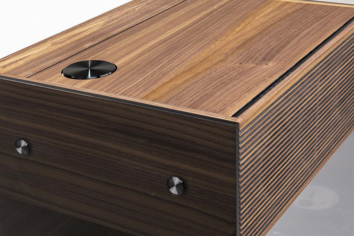Enceinte hifi et platine vinyle en noyer 44x34x105cm Pr alta - La boite concept - The Cool Republic
