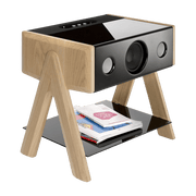 Enceinte noire avec pieds en chêne Cube - La Boite concept - The Cool Republic
