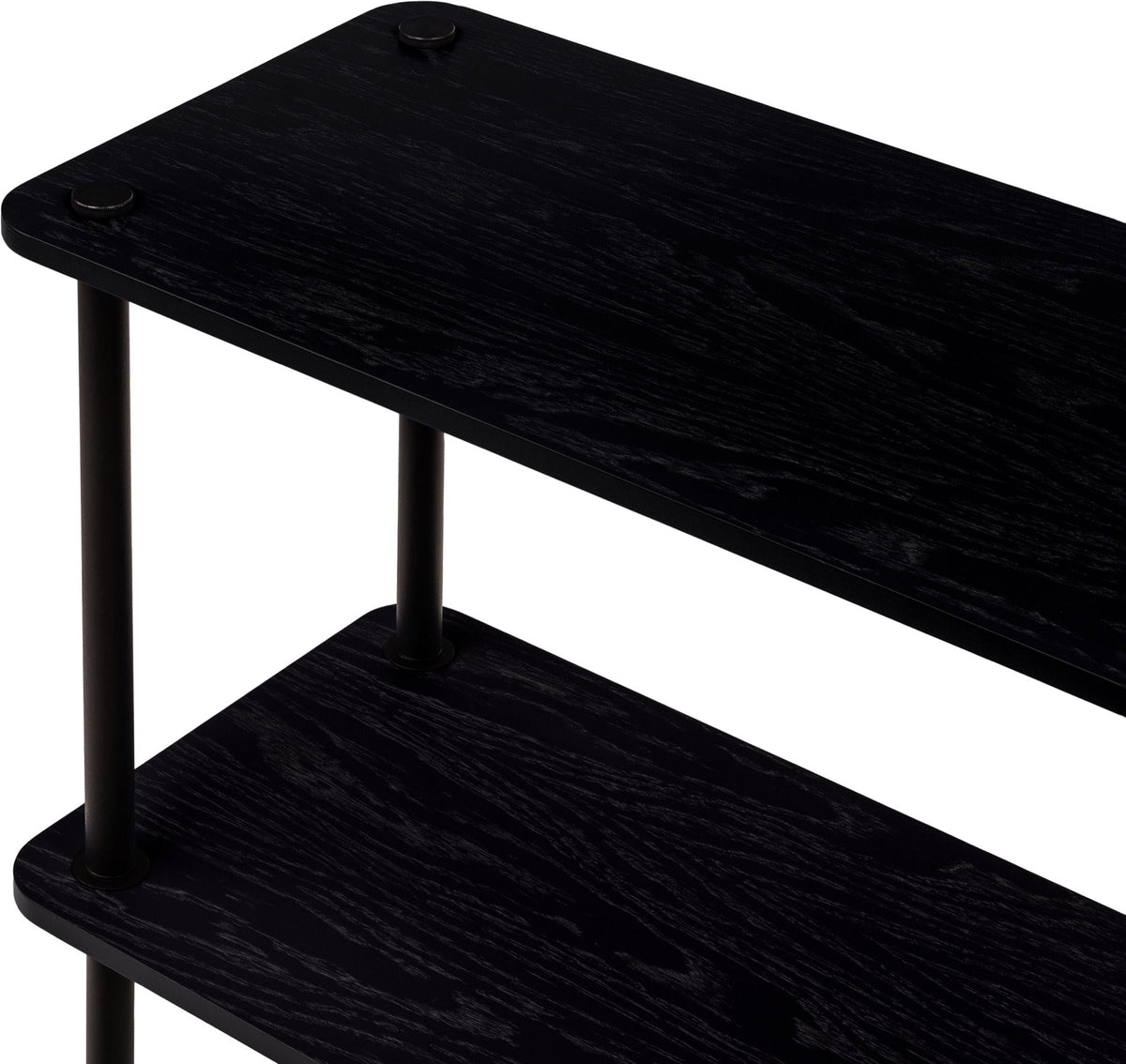 Etagère 4 plateaux en chêne plaqué et acier noir Teidi - noo.ma - The Cool Republic