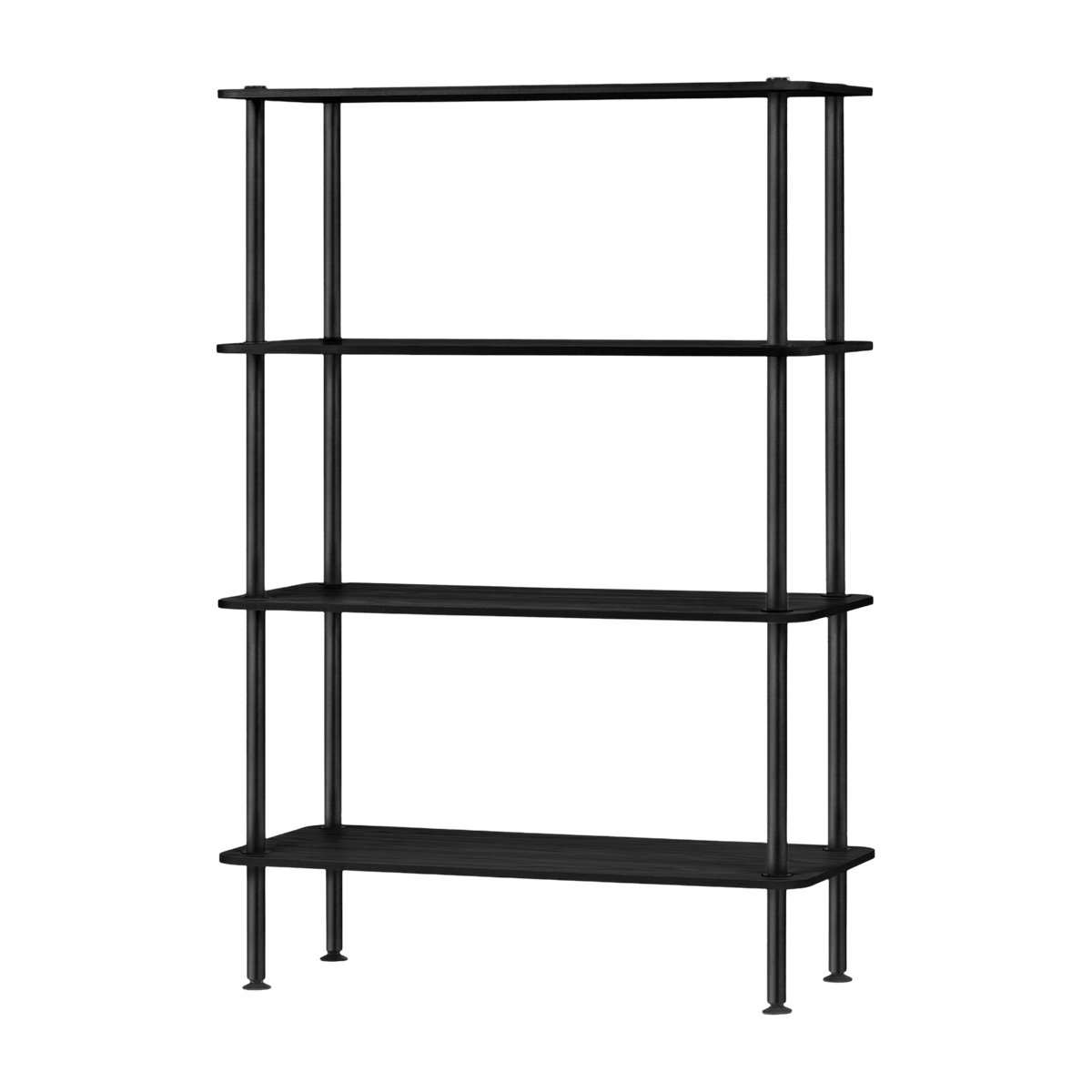 Etagère 4 plateaux en chêne plaqué et acier noir Teidi - noo.ma - The Cool Republic