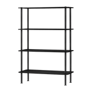 Etagère 4 plateaux en chêne plaqué et acier noir Teidi - noo.ma - The Cool Republic