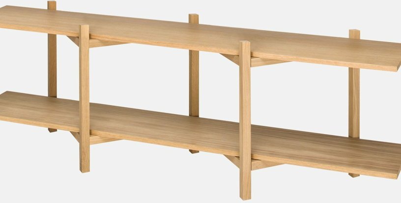 Etagère à 2 rayonnages en chêne Zig Zag - Hem - The Cool Republic