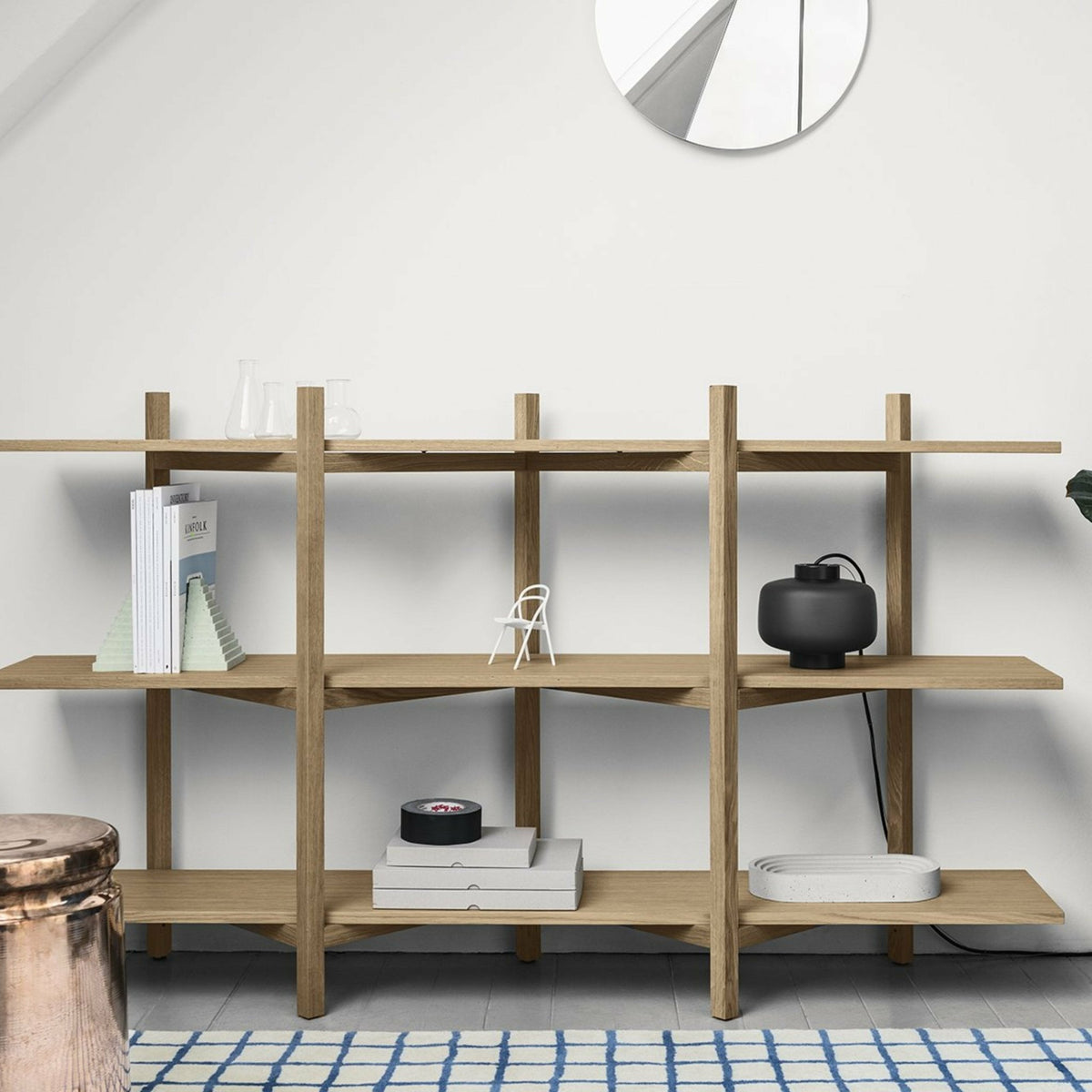 Etagère à 3 rayonnages en chêne Zig Zag - Hem - The Cool Republic