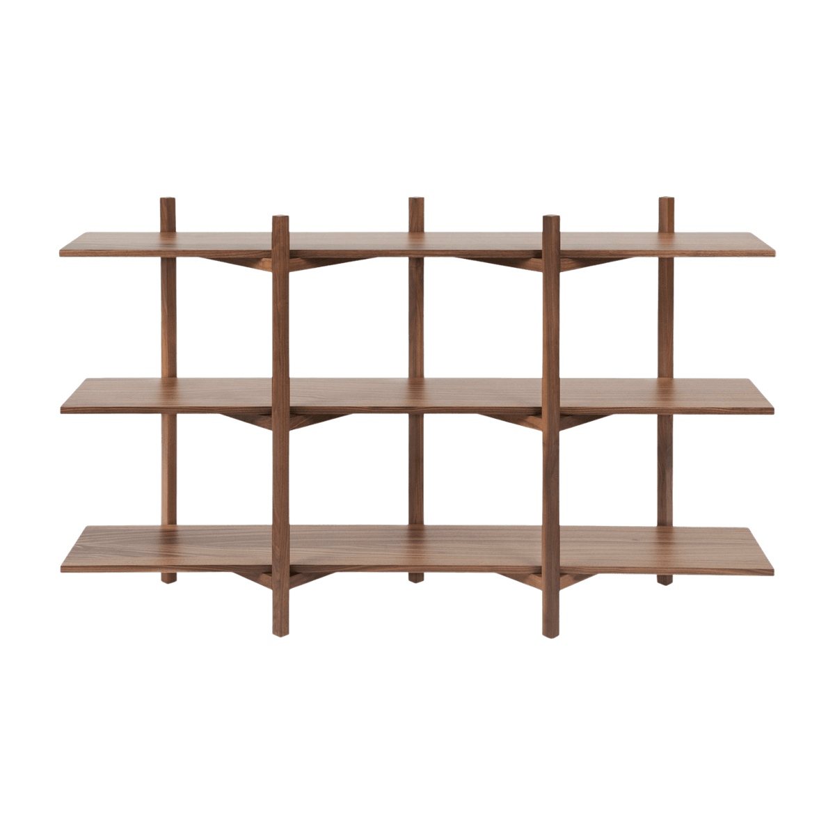 Etagère à 3 rayonnages en noyer Zig Zag - Hem - The Cool Republic