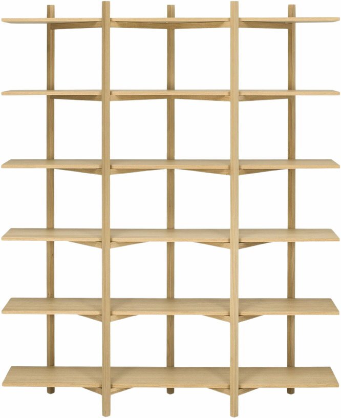 Etagère à 6 rayonnages en chêne Zig Zag - Hem - The Cool Republic