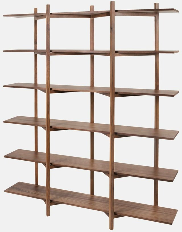 Etagère à 6 rayonnages en noyer Zig Zag - Hem - The Cool Republic