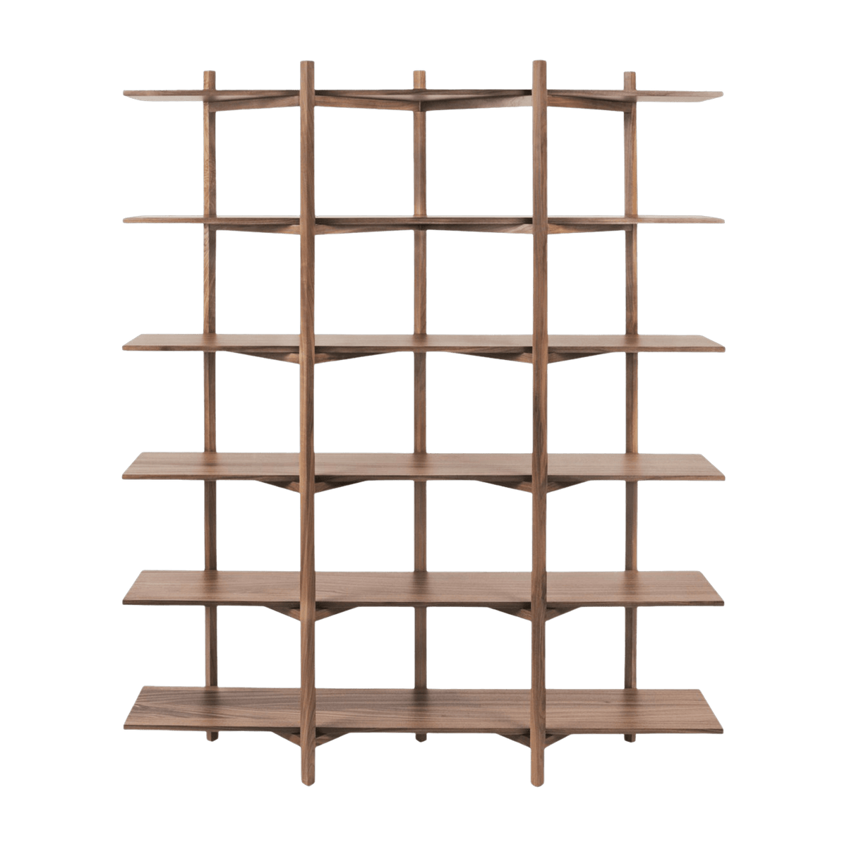 Etagère à 6 rayonnages en noyer Zig Zag - Hem - The Cool Republic
