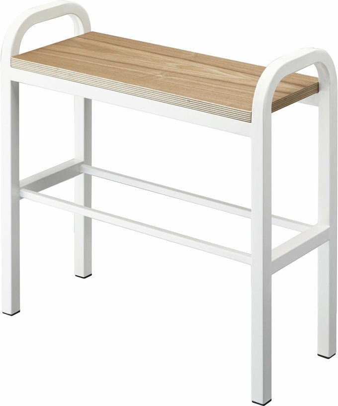 Etagère à chaussures en bois contreplaqué et acier blanc Tower - Yamazaki - The Cool Republic