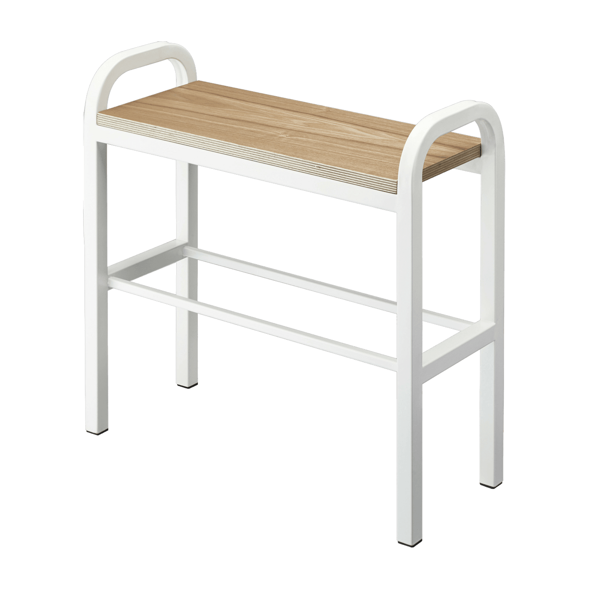 Etagère à chaussures en bois contreplaqué et acier blanc Tower - Yamazaki - The Cool Republic