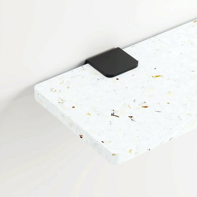 Étagère blanche en plastique recyclé 45 cm et 1 accroche noir graphite - TIPTOE - The Cool Republic