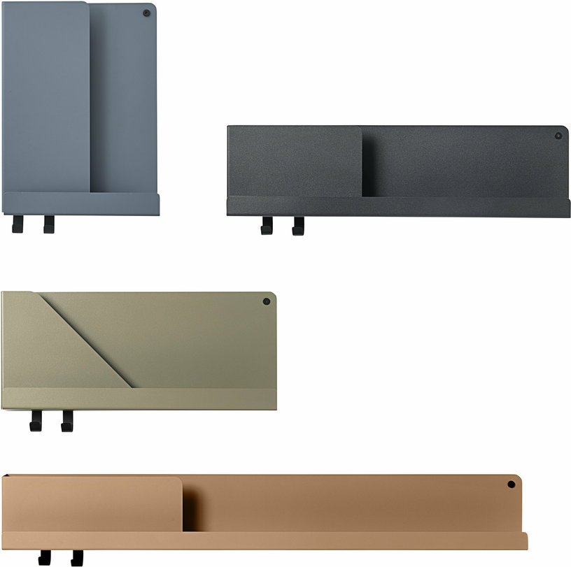 Etagère bleu gris en métal 29,5 cm Folded - Muuto - The Cool Republic