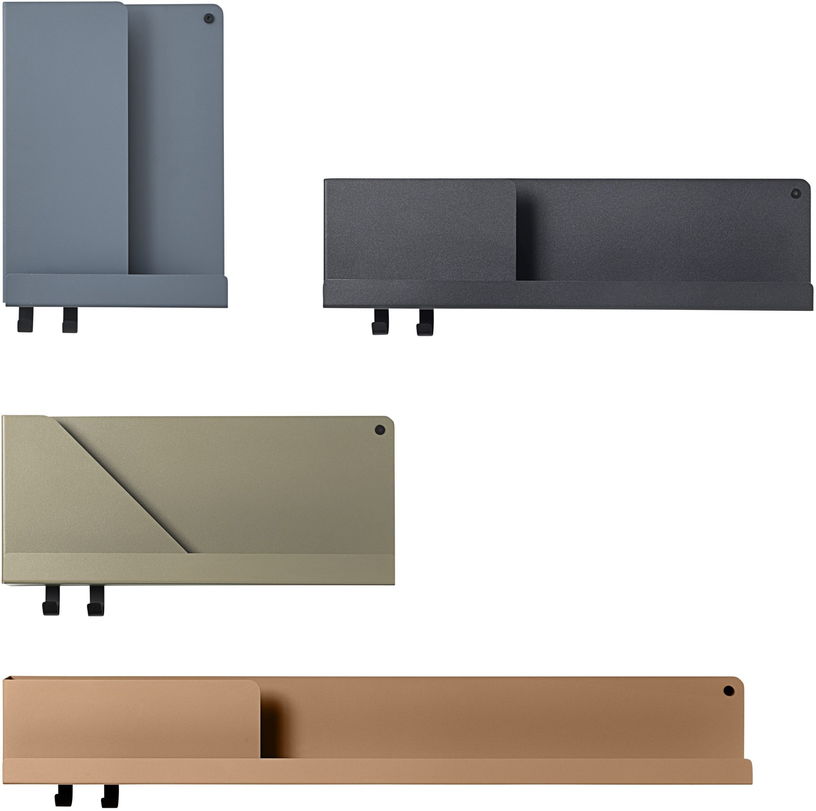 Étagère bleu gris en métal 96 cm Folded - Muuto - The Cool Republic