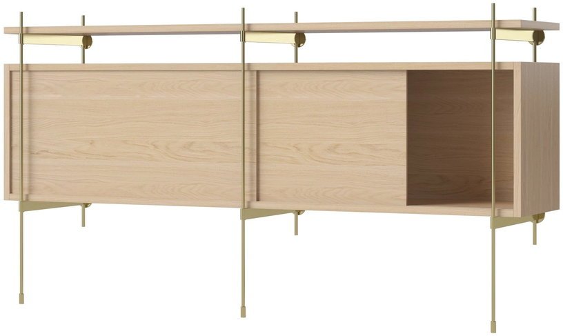 Etagère chêne clair et laiton ROD Combinaison 3 - Bolia - The Cool Republic