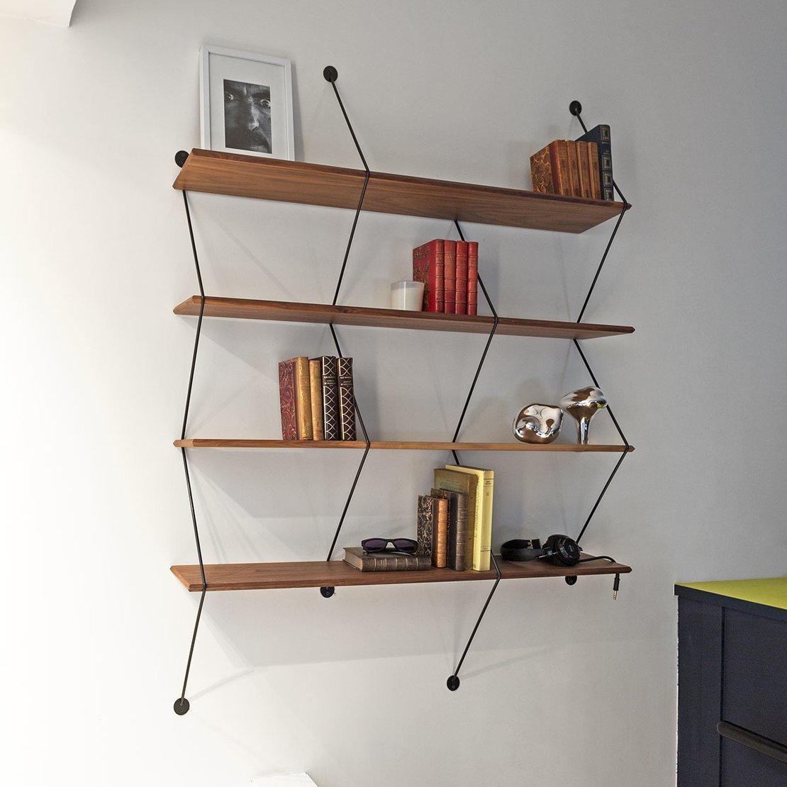Etagère Climb en noyer 120 cm Multicolore - La Chance - The Cool Republic