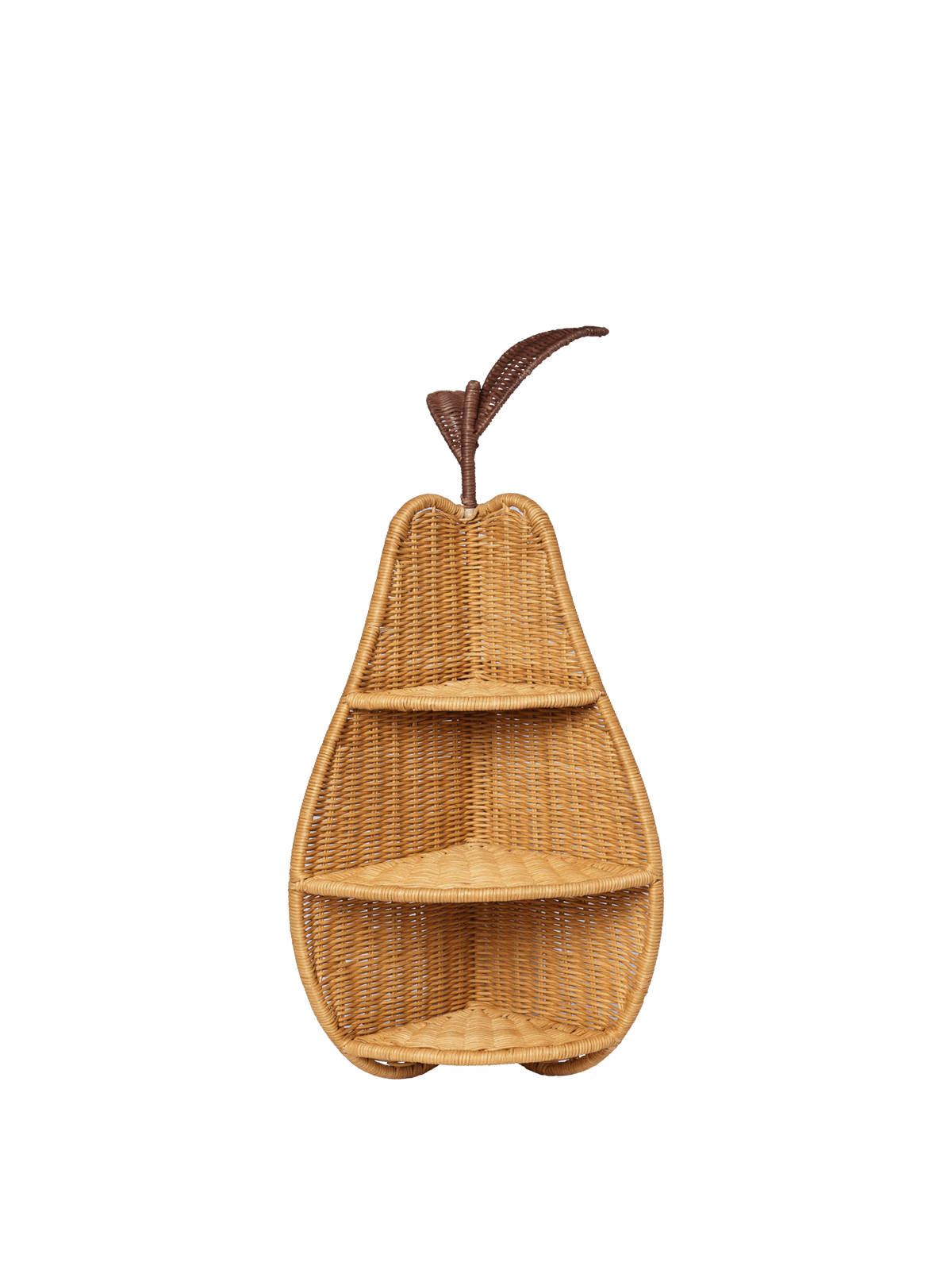 Pear corner shelf in natural woven rattan 24.5 x 68 cm - Ferm Living - The Cool Republic
