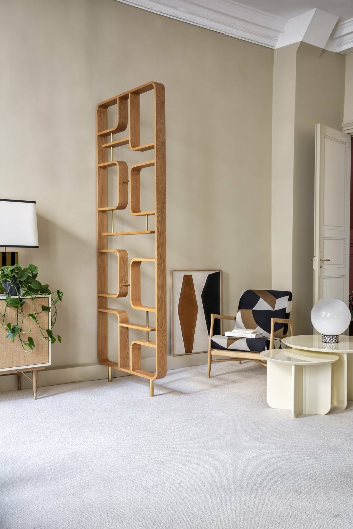 Etagère en bois Claustra - Red edition - The Cool Republic