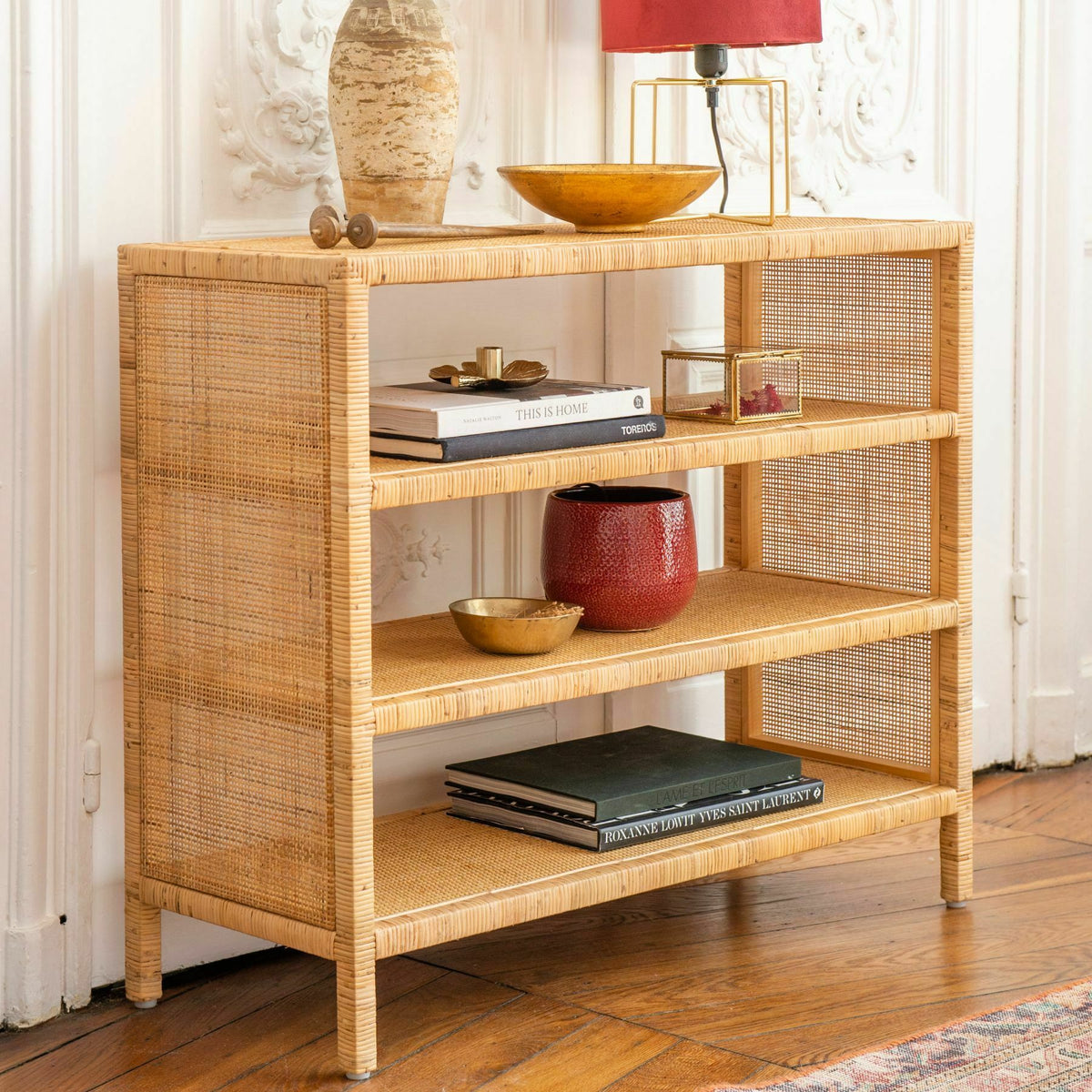 Etagère en cannage rotin 76 x 90cm Saïgon - KOK - The Cool Republic