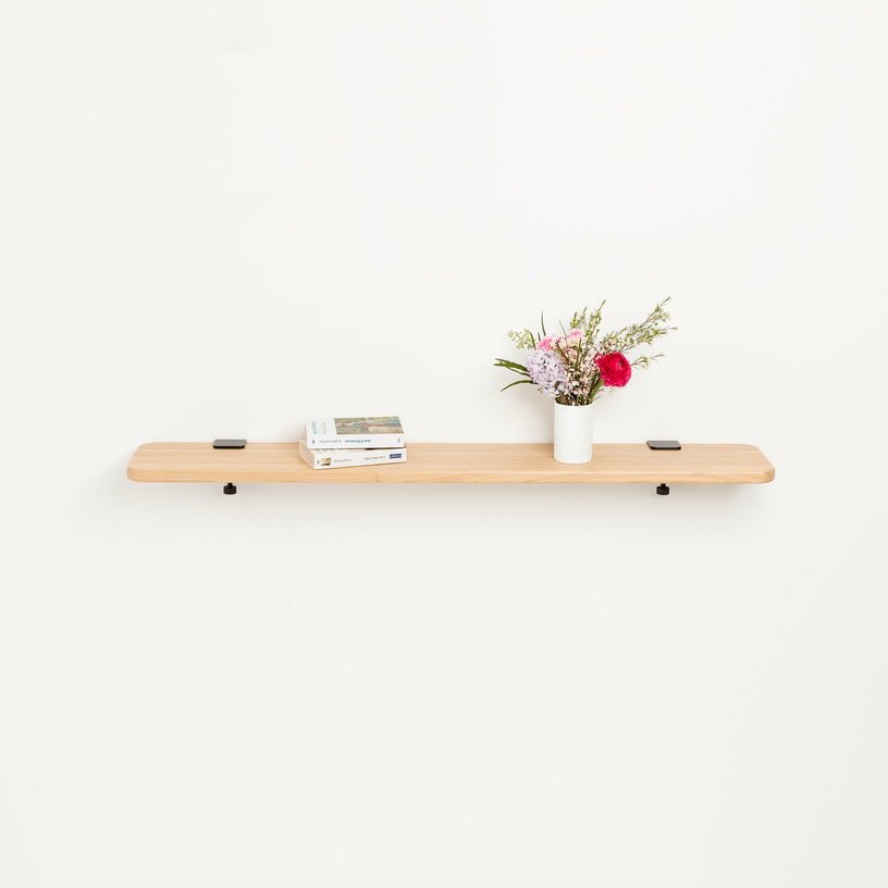 Étagère en chêne 120 cm accroche noir graphite - TIPTOE - The Cool Republic