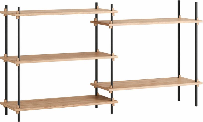 Étagère en chêne avec les pieds en acier noir Set 05 - Moebe - The Cool Republic