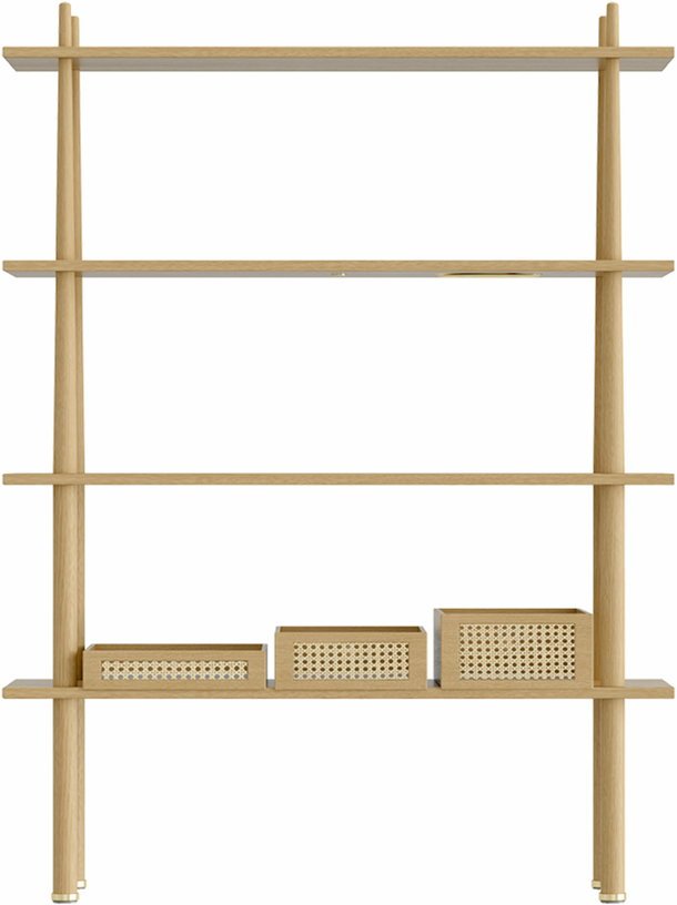 Étagère en chêne avec rangement et plaque en laiton Stories - UMAGE - The Cool Republic