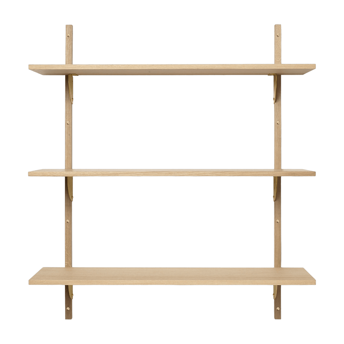 Étagère en chêne naturel et laiton 87x26,1x102cm Sector - Ferm Living - The Cool Republic