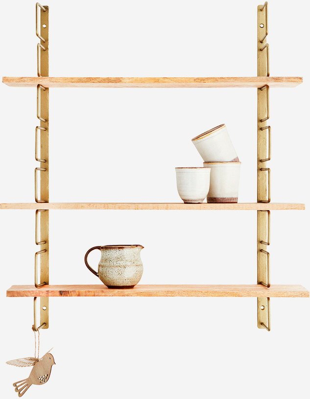 Étagère en cuivre jaune à fixer - Madam Stoltz - The Cool Republic