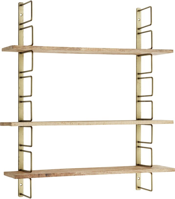 Étagère en cuivre jaune à fixer - Madam Stoltz - The Cool Republic