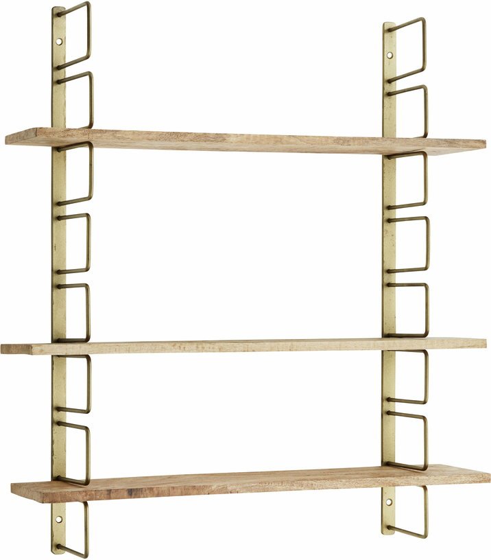 Étagère en cuivre jaune à fixer - Madam Stoltz - The Cool Republic