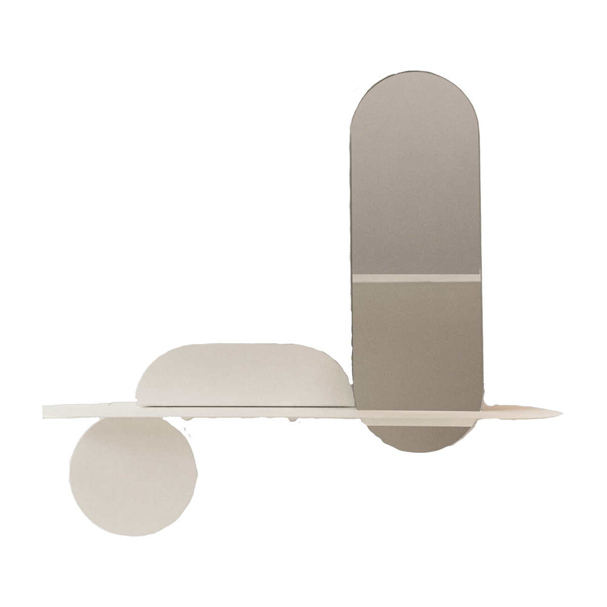 White metal shelf with mirror Simply - Mademoiselle Jo - The Cool Republic