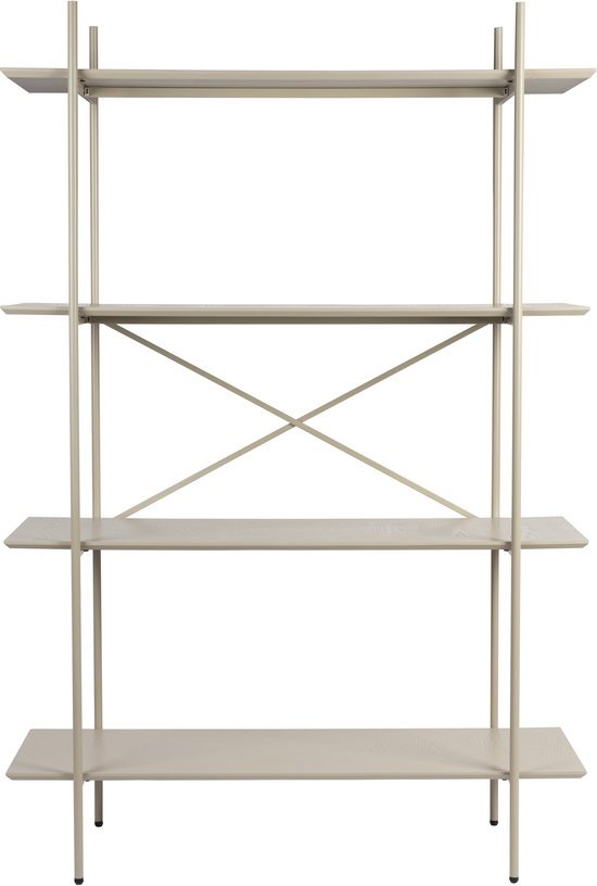 Etagère en métal et bois beige 40x120x180cm Solis - The Cool Republic - The Cool Republic