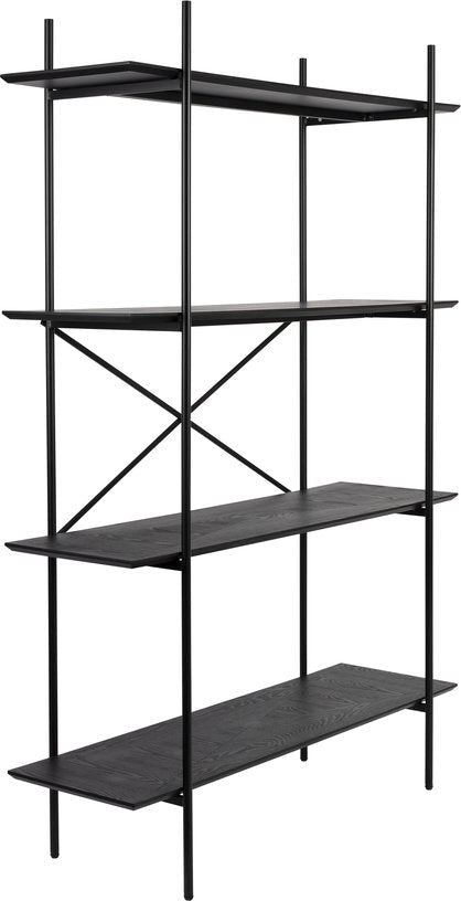 Etagère en métal et bois noir 40x120x180cm Solis - The Cool Republic - The Cool Republic