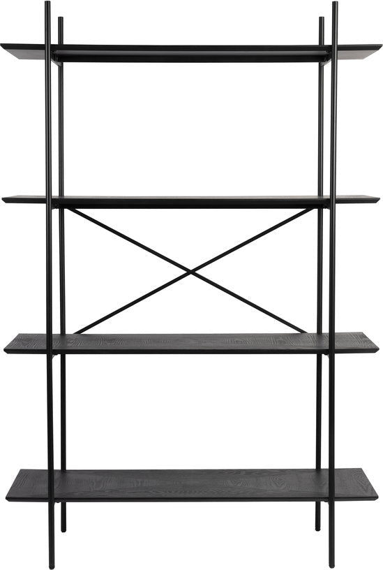 Etagère en métal et bois noir 40x120x180cm Solis - The Cool Republic - The Cool Republic